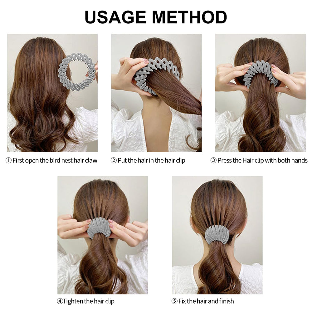 DI QIU REN single rhinestone clip styled in a ponytail for quick elegant fastening