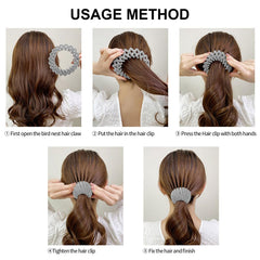 DI QIU REN single rhinestone clip styled in a ponytail for quick elegant fastening