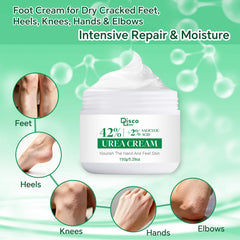 Discoliner applied to heel illustrating targeted treatment and softer skin results