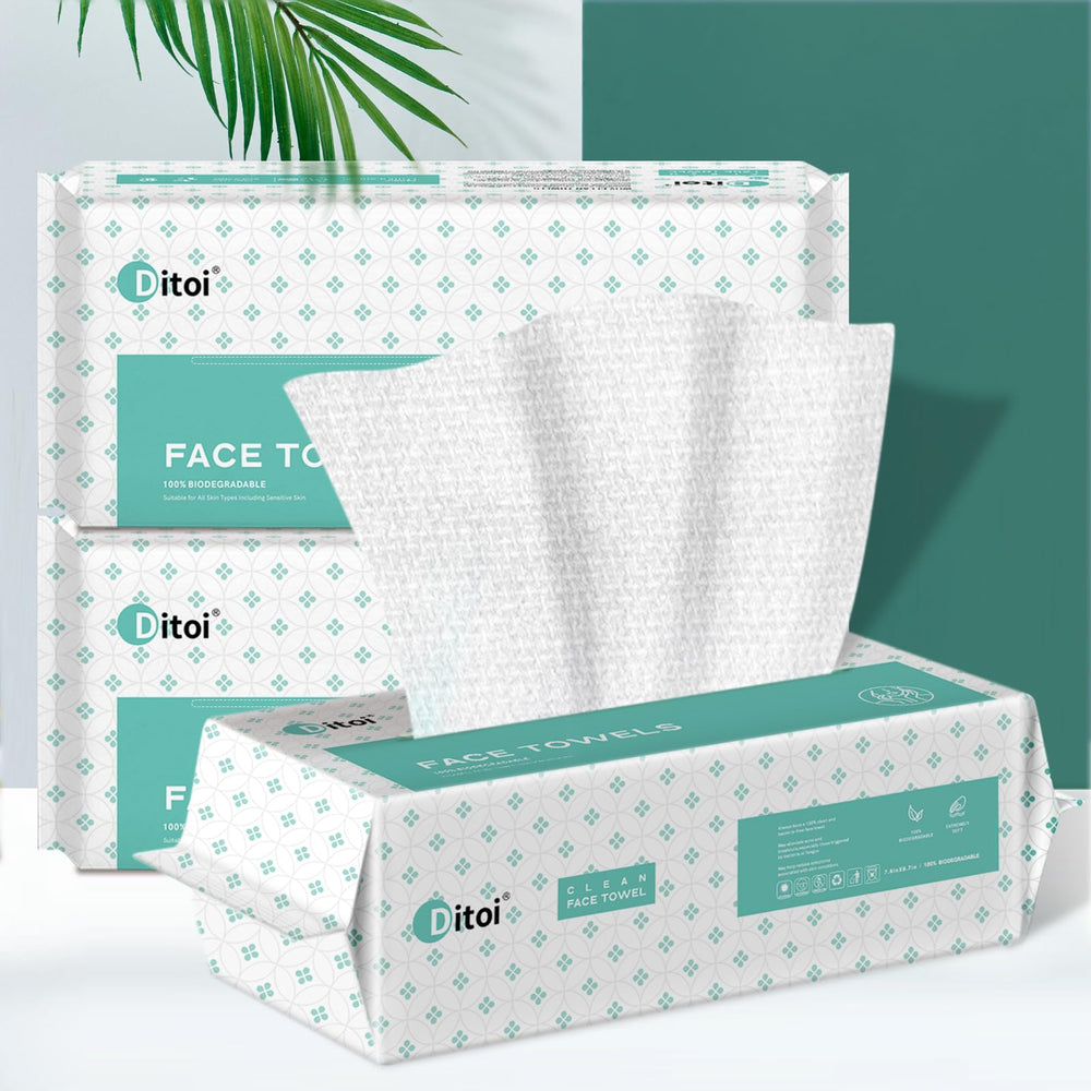Ditoi towel in use removing makeup illustrating effective, gentle makeup removal