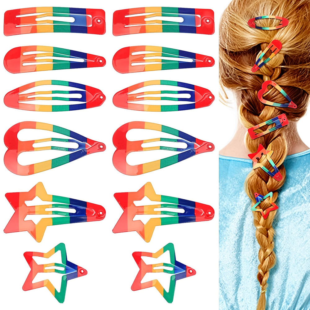DIUEWOW front group display of 12 rainbow clips showing colourful options and convenience