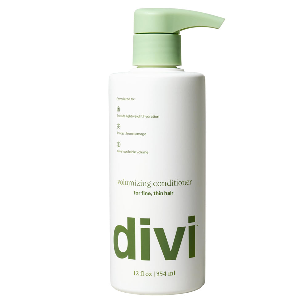 Divi front bottle showing product and lightweight volume benefit
