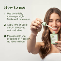 divi scalp serum held in hand for size comparison, easy daily use benefit