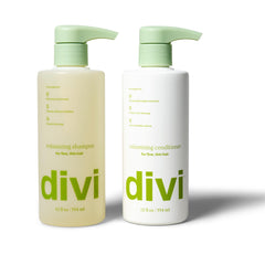 Divi front packaging showing lightweight volumizing set and salon-ready benefits