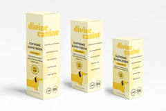 Divine Canine label close-up highlighting ingredients and made in USA