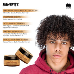 Before and after curls using Dixon's 1737 showing improved definition benefit