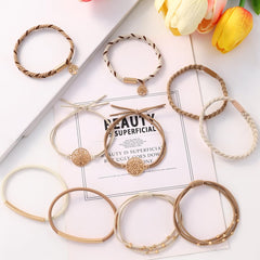 DIYDEC flat lay with hair ties and outfit accessories illustrating versatile styling options