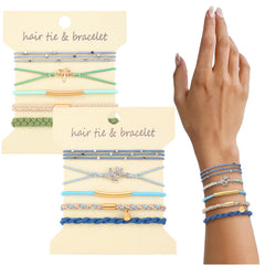 DIYDEC front packaging showing ten blue braided hair ties and benefits