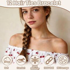DIYDEC silvery band holding a high ponytail keeps hair secure comfortably