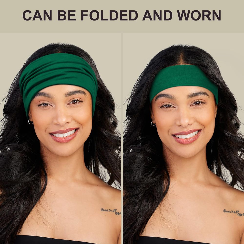 DiyJibb headband worn during yoga, keeping hair back and absorbing sweat effectively