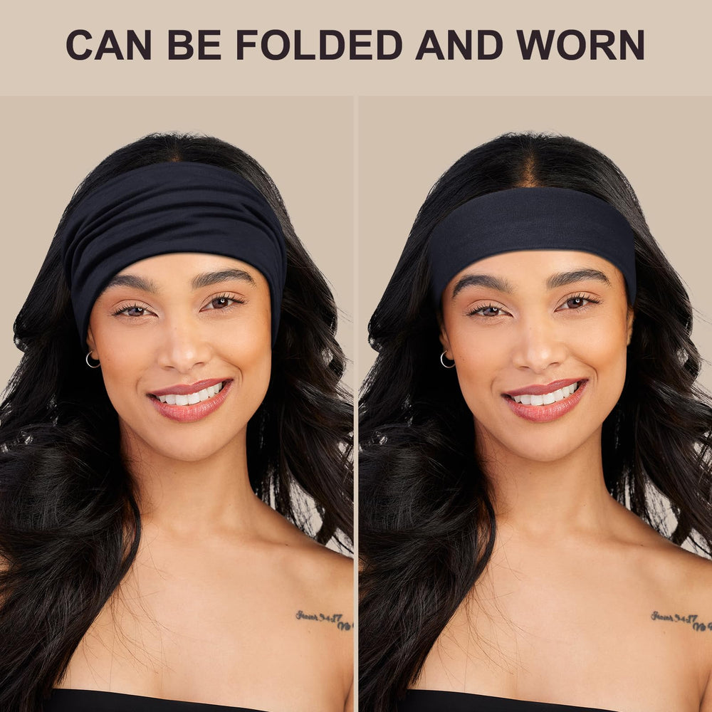 DiyJibb headband worn during yoga keeping hair secure and absorbing sweat