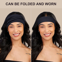 DiyJibb headband worn during yoga keeping hair secure and absorbing sweat