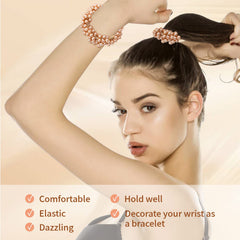 Dizila hair ties worn on wrist as bracelets showing stylish convenience