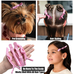 Dkpyt clips holding sections during salon styling for efficient multitasking