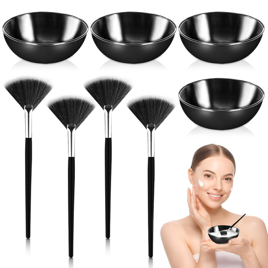 DLUGOPIS front view of black bowl and brush set showing compact storage and professional look