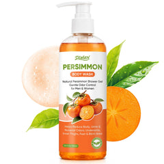 DLWUEN bottle front view showing persimmon body wash benefits and label