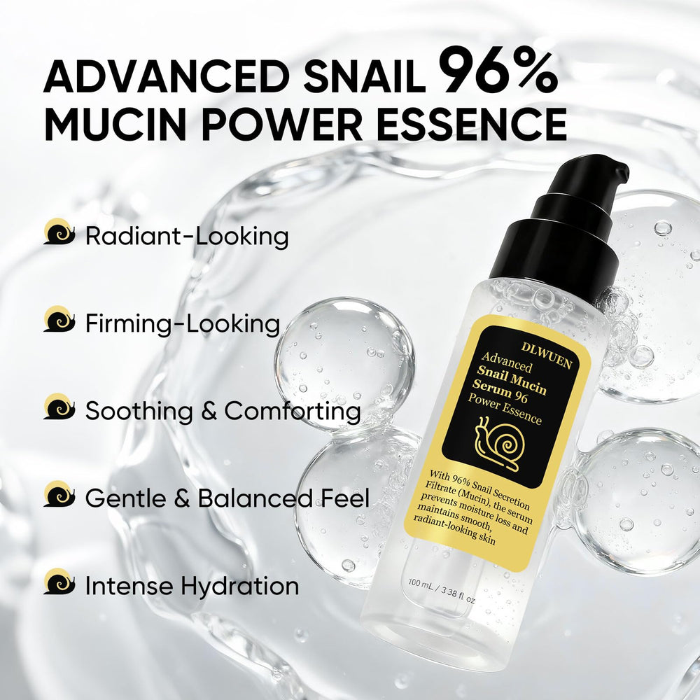 DLWUEN ingredient panel close-up, emphasizing the 96.3% snail mucin concentration
