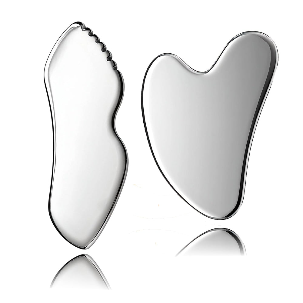 DLYAUA front view of two-piece gua sha set showing sleek packaging and tools, ideal for gifting