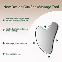 DLYAUA larger gua sha tool on shoulder, showing firm coverage for muscle relief