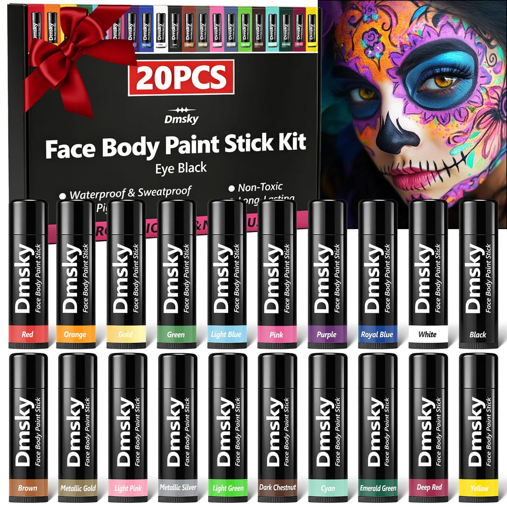 Dmsky front packaging showing 20 eye black sticks and variety benefit visibility