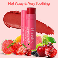 Dmsky open mango tube showing balm sheen, adds subtle color and shine