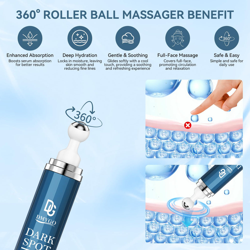 DMYGO roller applying to cheek demonstrating targeted spot treatment benefit