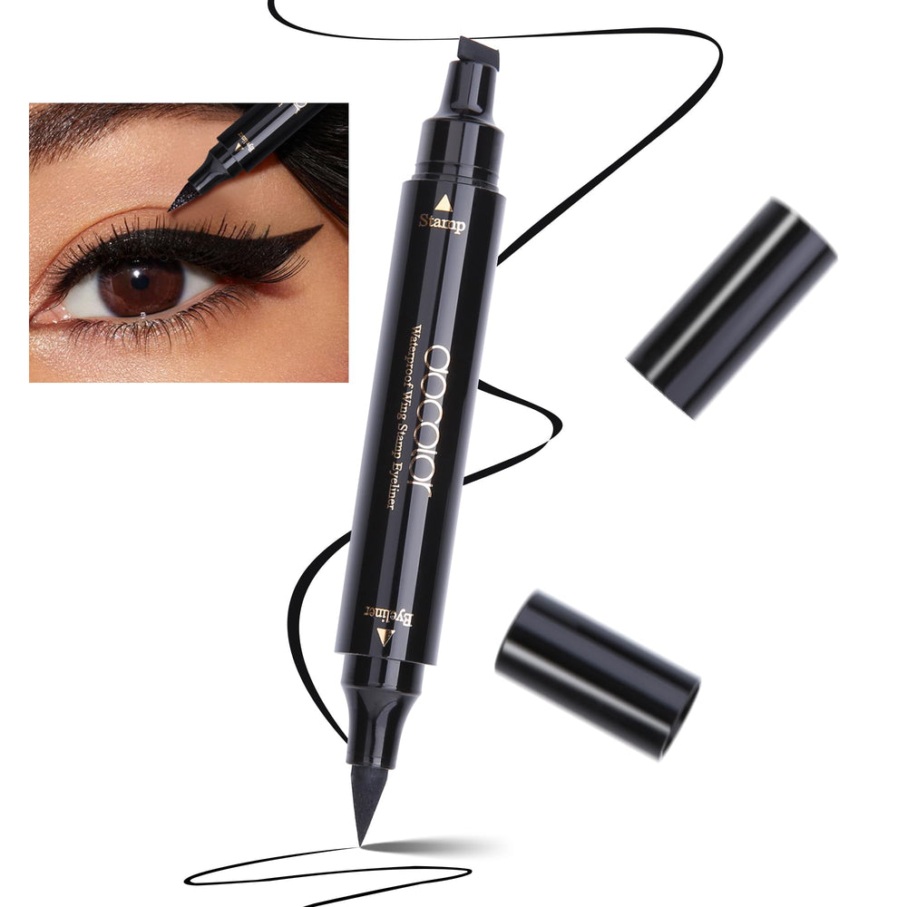 docolor front packaging showing two black double-sided eyeliner pens and product benefit of easy wings