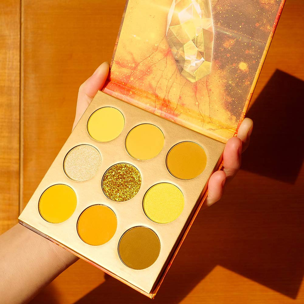 docolor palette open front view displaying nine yellow-based shades for variety