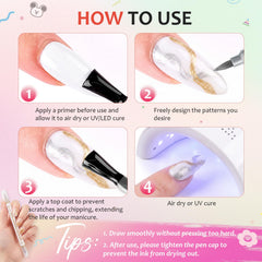 docolor pens in travel pouch for portable salon-quality nail art