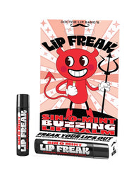 Doctor Lip Bang's applying balm on lips demonstrating cooling tingle and softening benefit