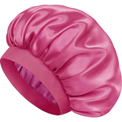 Doitory hot pink bonnet front view showing full coverage and secure fit benefit