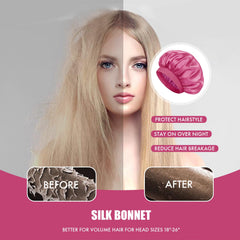 Doitory bonnet holding braids showing preserved volume and reduced tangles benefit