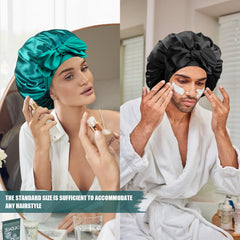 Doitory worn with a high bun showing protection for curly hair overnight