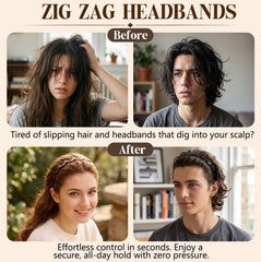 Dokeawo headband worn reversed for face-framing volume and comfortable fit