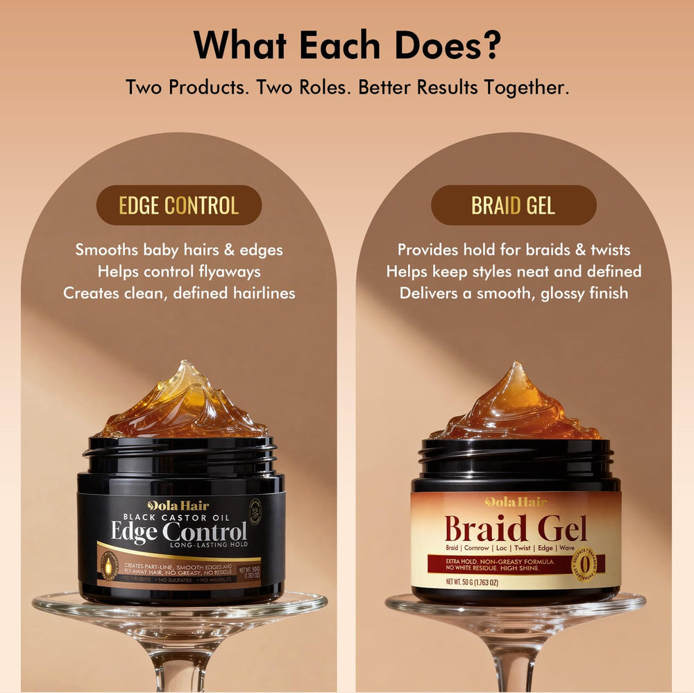 Dolahair applied to edges with brush showing precise control and smooth look