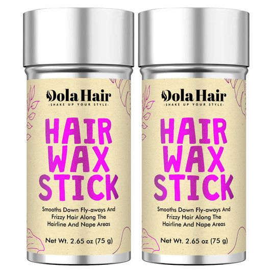 Dolahair front packaging showing two wax sticks and benefits