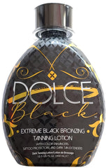 Dolce Black lotion texture close-up highlighting smooth, fast-drying formula benefit