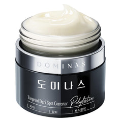 DOMINAS front jar shot showing elegant packaging and daily brightening benefit