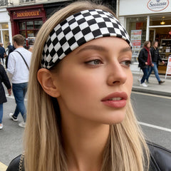 Doneace headband worn during yoga to keep hair secure and sweat-free