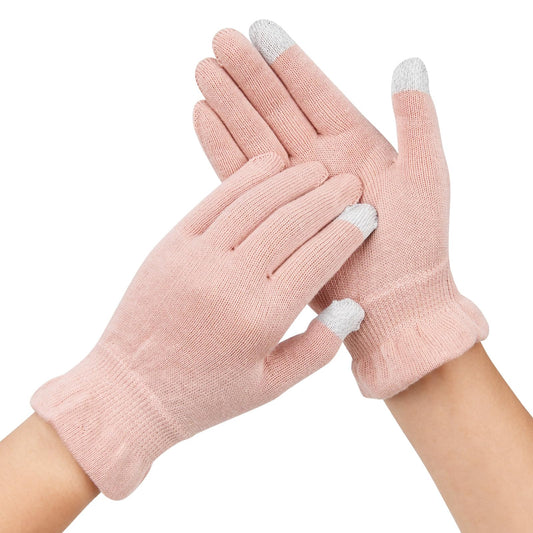 Donfri front packaging showing medium pink moisturizing gloves and benefits
