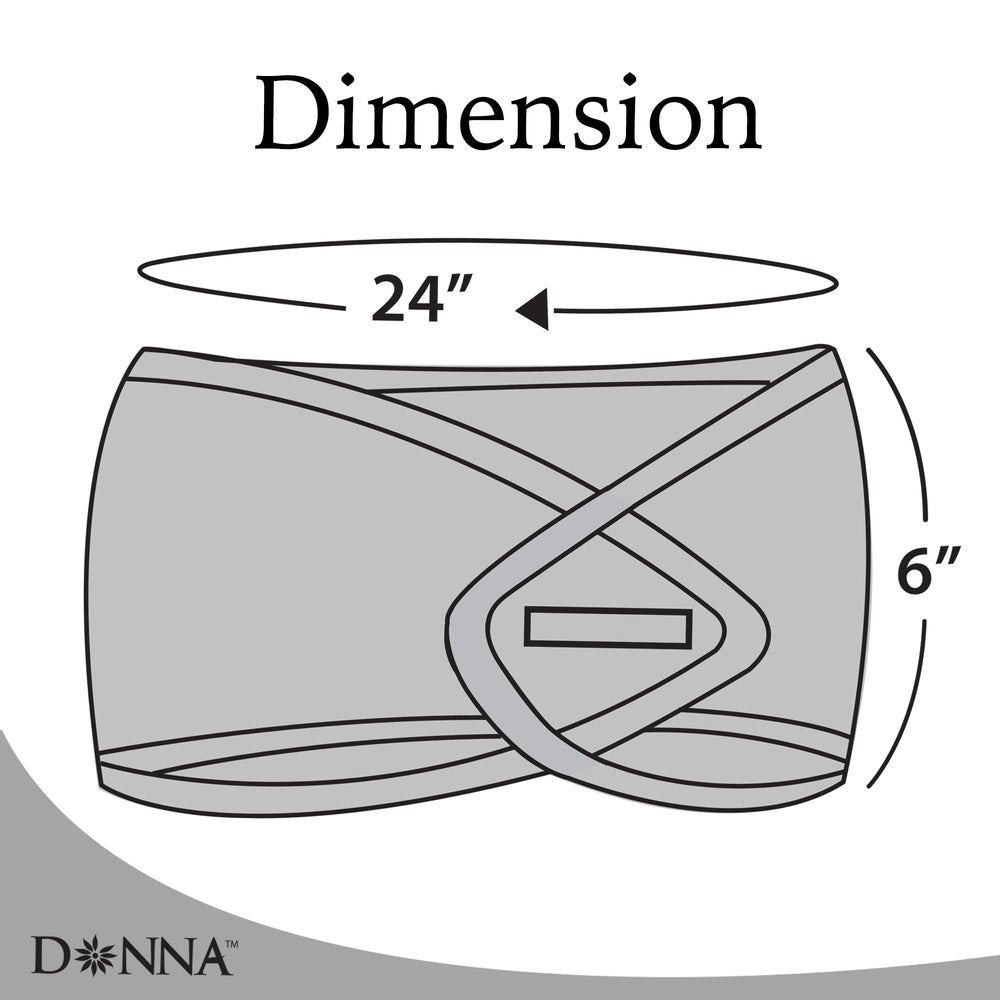 DONNA wrap beside ruler showing 24-inch length for full short-hair coverage