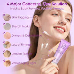 Doracome applied to neck illustrating firming massage technique