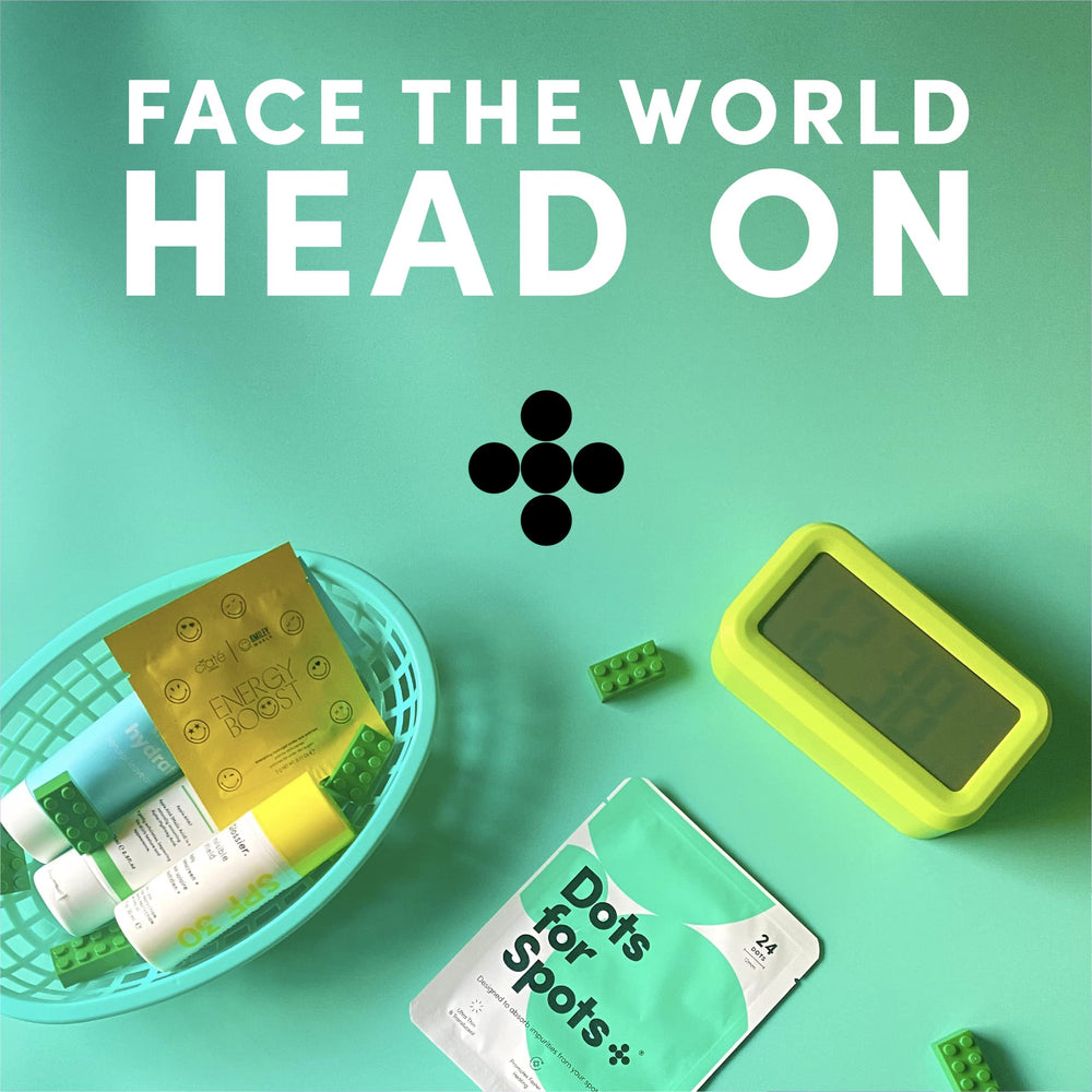 Dots for Spots packaging label close-up highlighting vegan and cruelty-free benefit