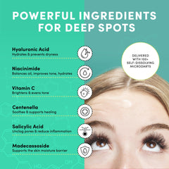 Hydrocolloid texture of a Dots for Spots patch highlighting absorption and protection