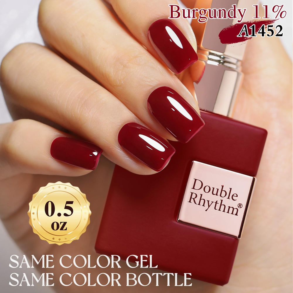 Double Rhythm application on fingernails demonstrating salon-quality coverage and rich color payoff