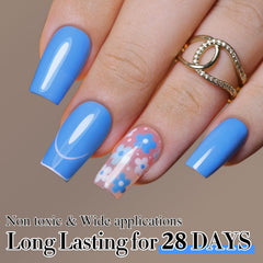 Double Rhythm before and after nails showing long-lasting shine and chip resistance benefit