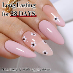 Double Rhythm before-and-after manicure prep shows improved adhesion benefit