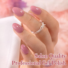 Double Rhythm before and after manicure demonstrating long-wear shine