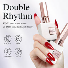 Double Rhythm bottle cap and brush detail showing precision brush benefit controlled strokes