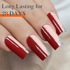 Double Rhythm bronze nails in lifestyle scene showing salon-grade shine benefit